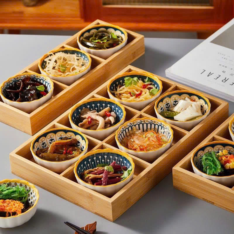 Set 6 bát chấm sứ thổ cẩm cao cấp cho bé ăn dặm