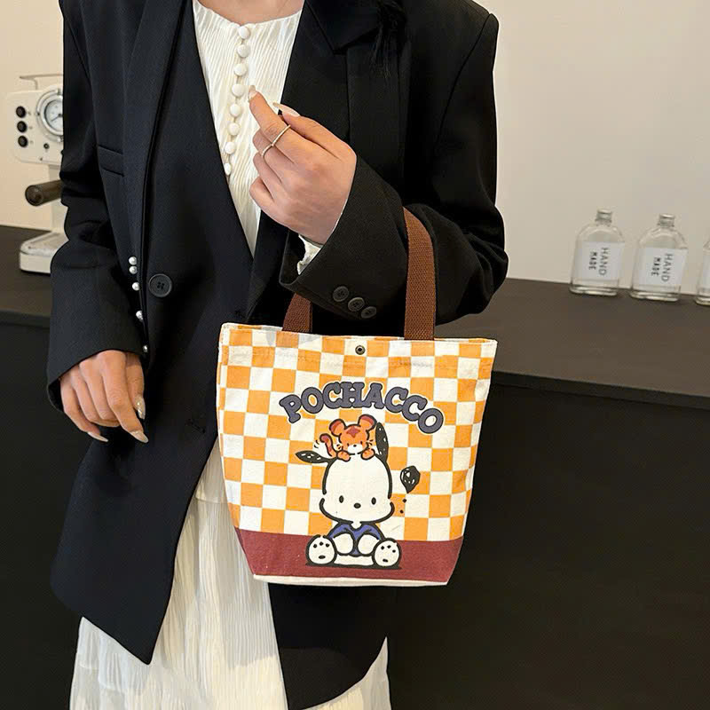 Túi xách vải canvas Nút Bấm hoạt hình dễ thương