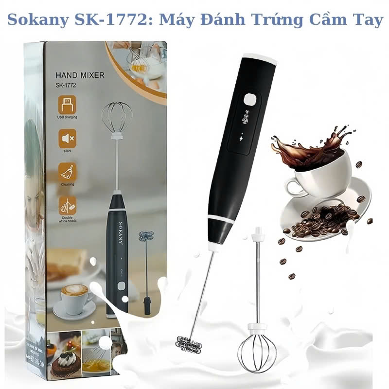 Máy đánh trứng tạo bọt SOKANY cầm tay 3 chế độ SK-1772