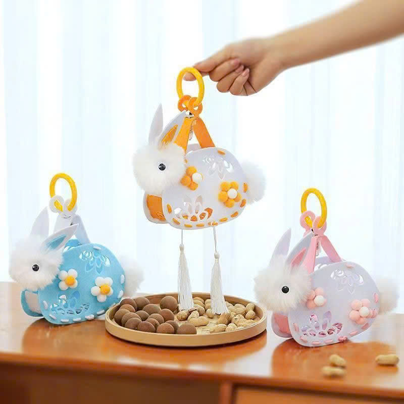 Lồng đèn thỏ ngọc ôm trăng trung thu bằng vải siêu dễ thương cho bé