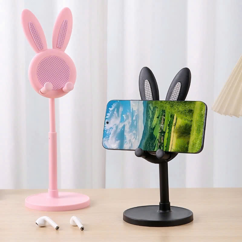 Giá đỡ điện thoại và ipad để bàn hình tai thỏ thiết kế cao su chống trơn trượt