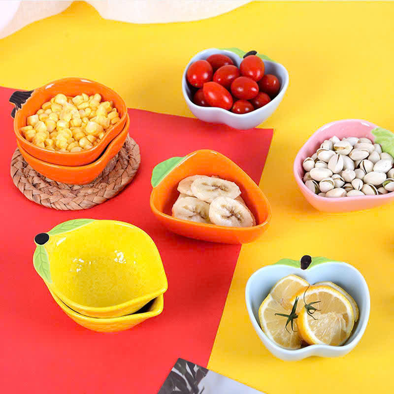 Bộ 5 bát sứ ăn dặm cho bé bằng gốm hình rau củ quả dễ thương