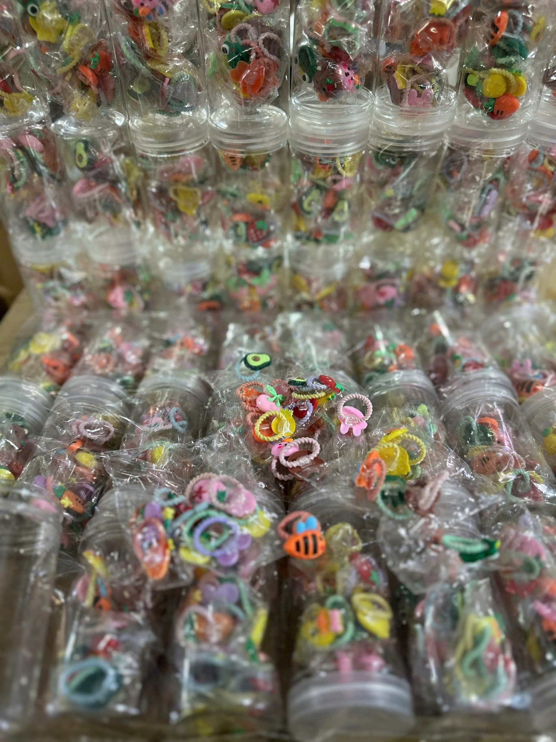 Hộp dây buộc tóc cao su hình trái cây hoạt hình đáng yêu cho bé