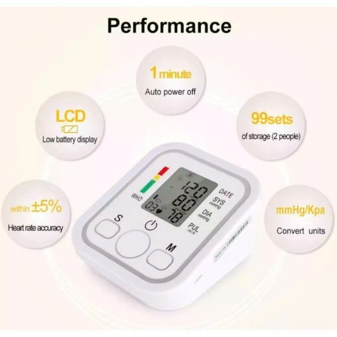 Máy đo huyết áp nhịp tim điện tử bắp tay (Tiếng Việt)