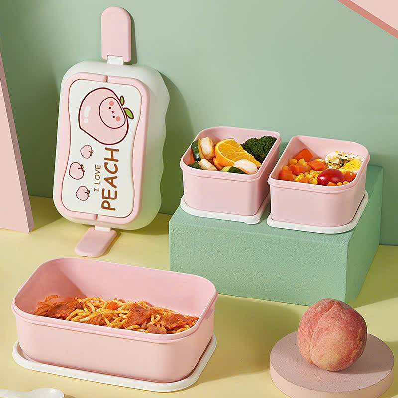 Hộp đựng cơm văn phòng 2 tầng 3 ngăn có quai xách tiện lợi