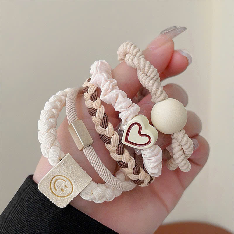 Hộp Dây Thun Cột Tóc Màu Nâu Trà Sang Chảnh Đáng Yêu