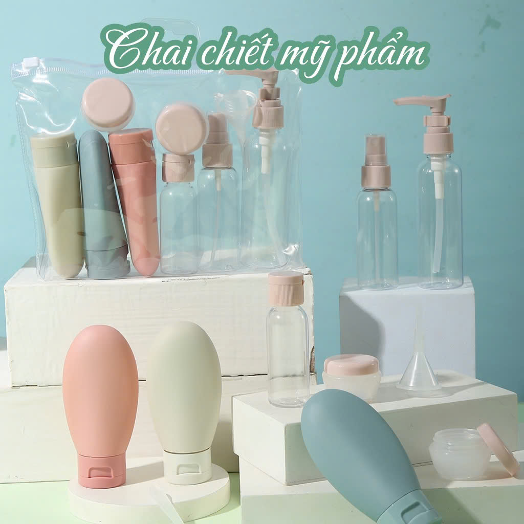 Set chiết mỹ phẩm 11 chi tiết mang đi du lịch tiện dụng