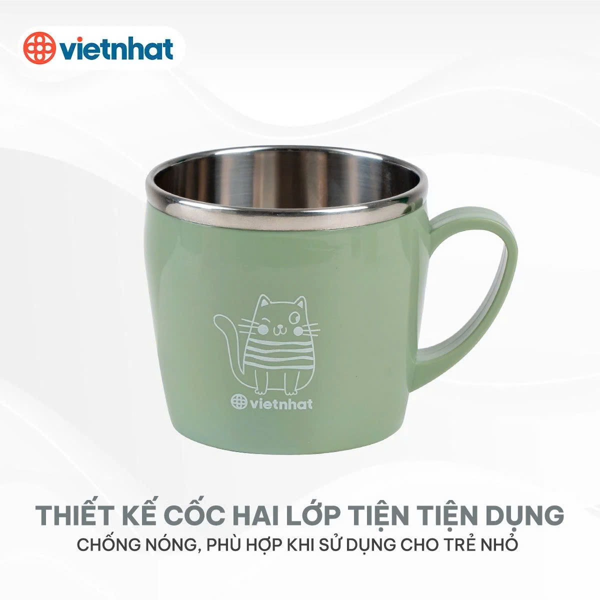 Cốc inox giữ nhiệt 200ml Việt Nhật 6351