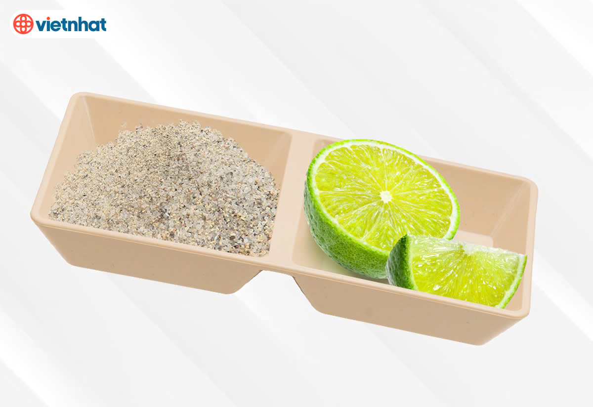 Đĩa chấm phíp vuông 2 ngăn Việt Nhật 1220