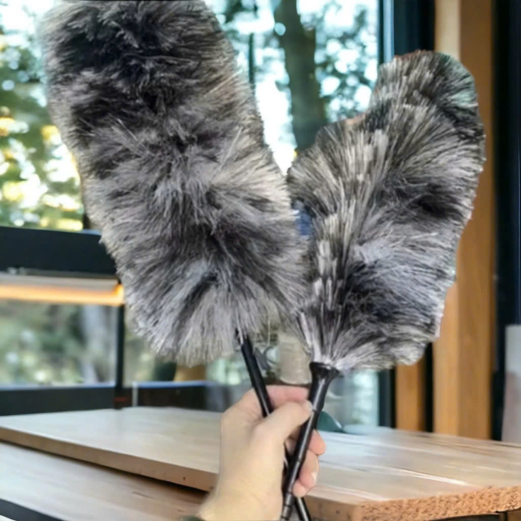 Chổi Lông Đen Trắng Quét Phủi Bụi Nhựa Đa Năng