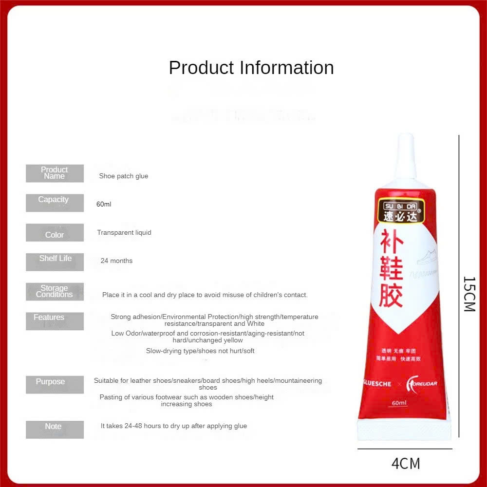 Keo đỏ dán giày thể thao bằng cao su trong suốt chống thấm nước 60ml