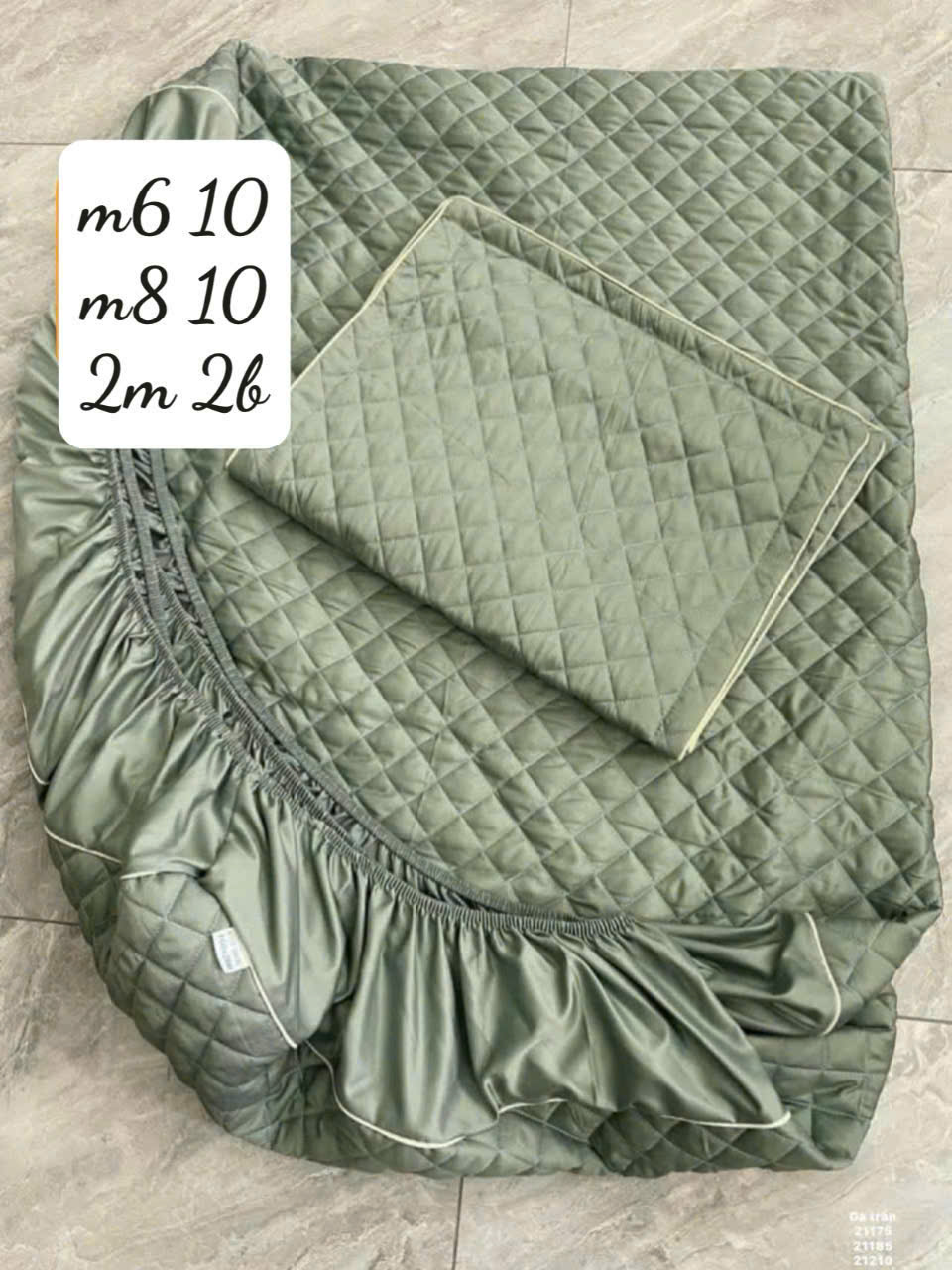 Bộ Ga Gối Lụa Tencel Trần Bông Bo Chun 3 Món Cao Cấp 1m8