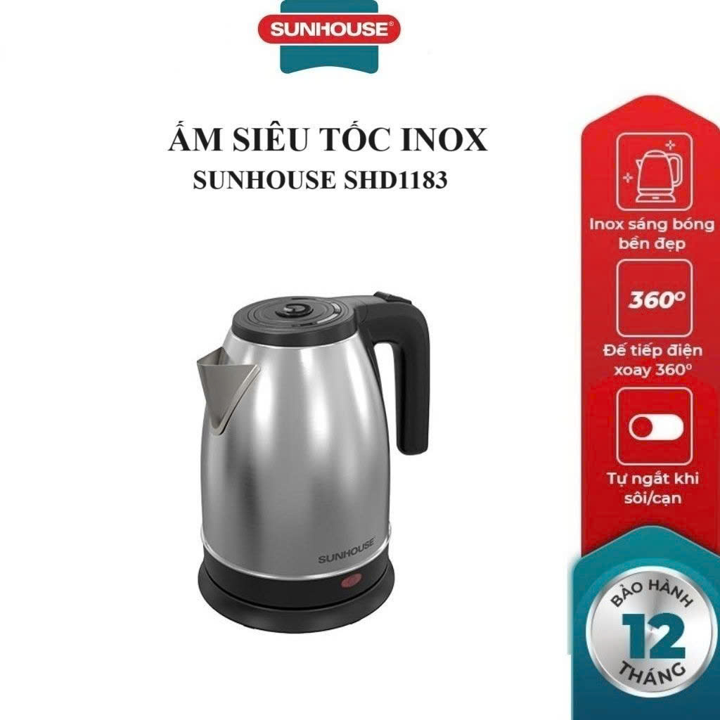 Ấm siêu tốc inox Sunhouse SHD1183