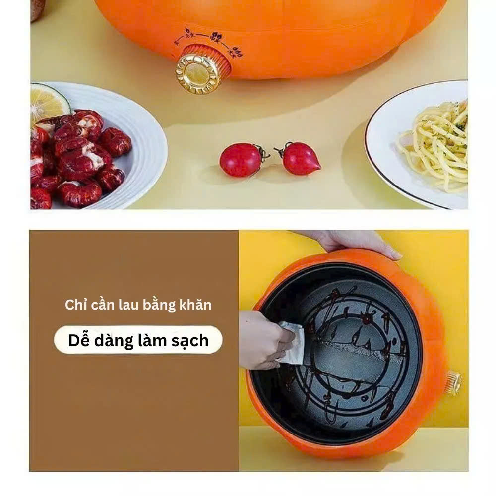 Nồi Nấu Điện Đa Năng Hình Quả Bí Cao Cấp Và Tiện Lợi X603