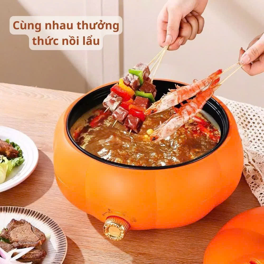 Nồi Nấu Điện Đa Năng Hình Quả Bí Cao Cấp Và Tiện Lợi X603
