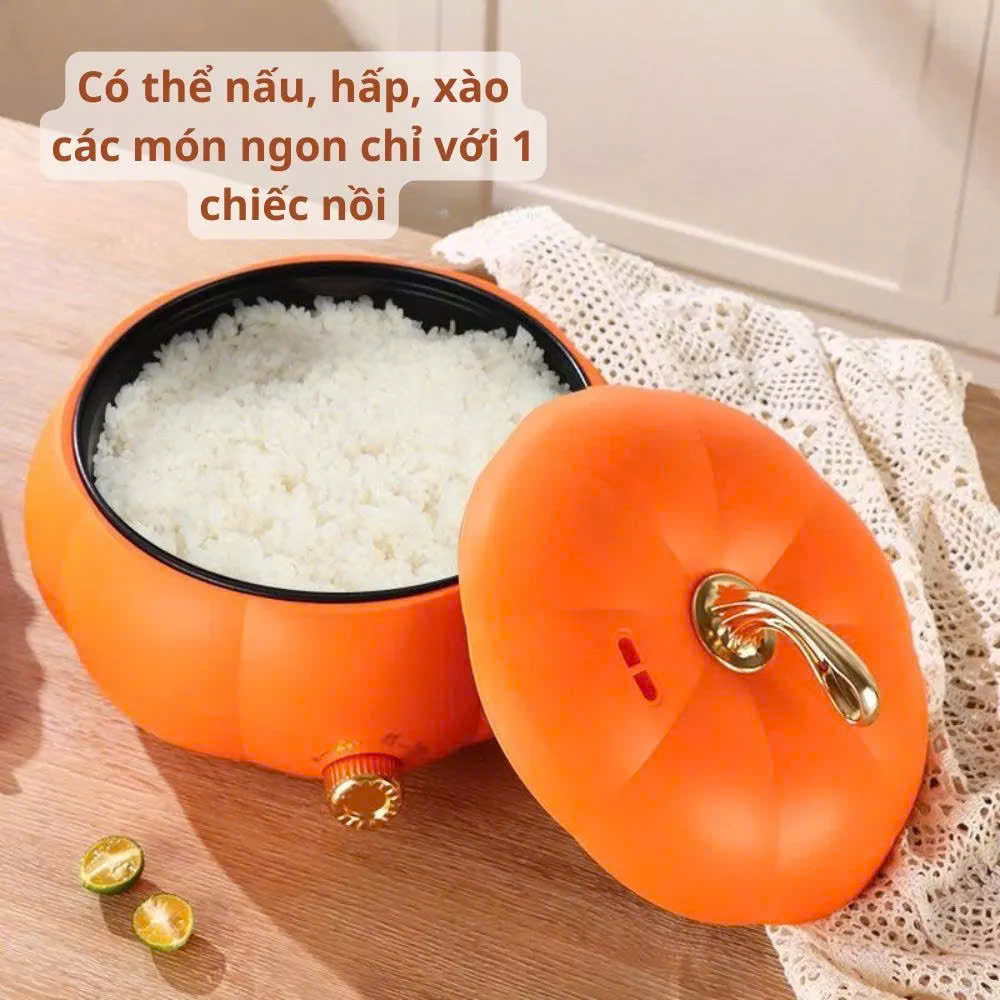 Nồi Nấu Điện Đa Năng Hình Quả Bí Cao Cấp Và Tiện Lợi X603