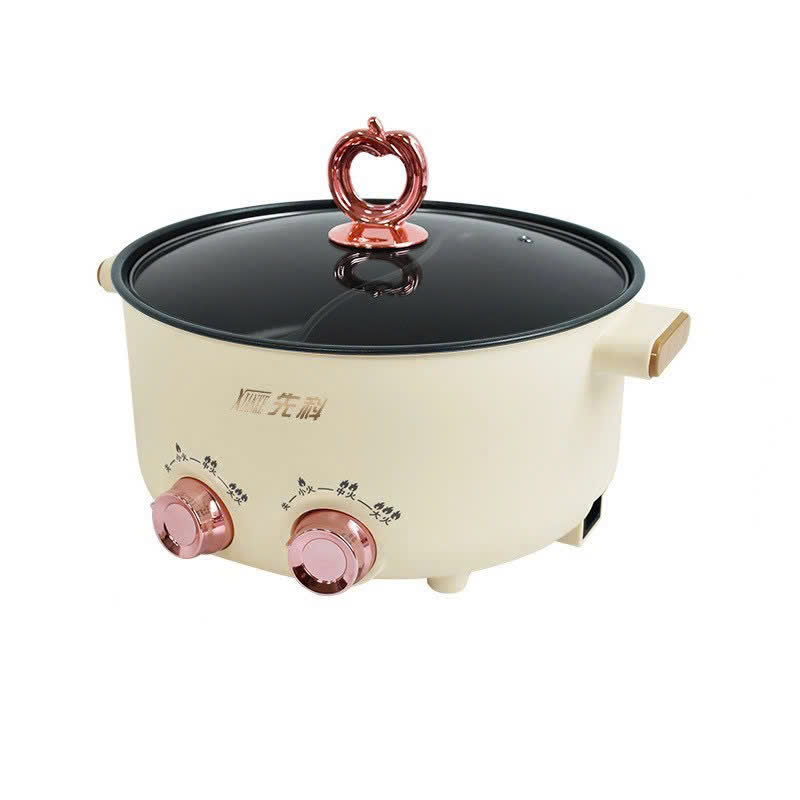 Nồi lẩu điện 2 ngăn tích hợp núm điều chỉnh nhiệt riêng biệt