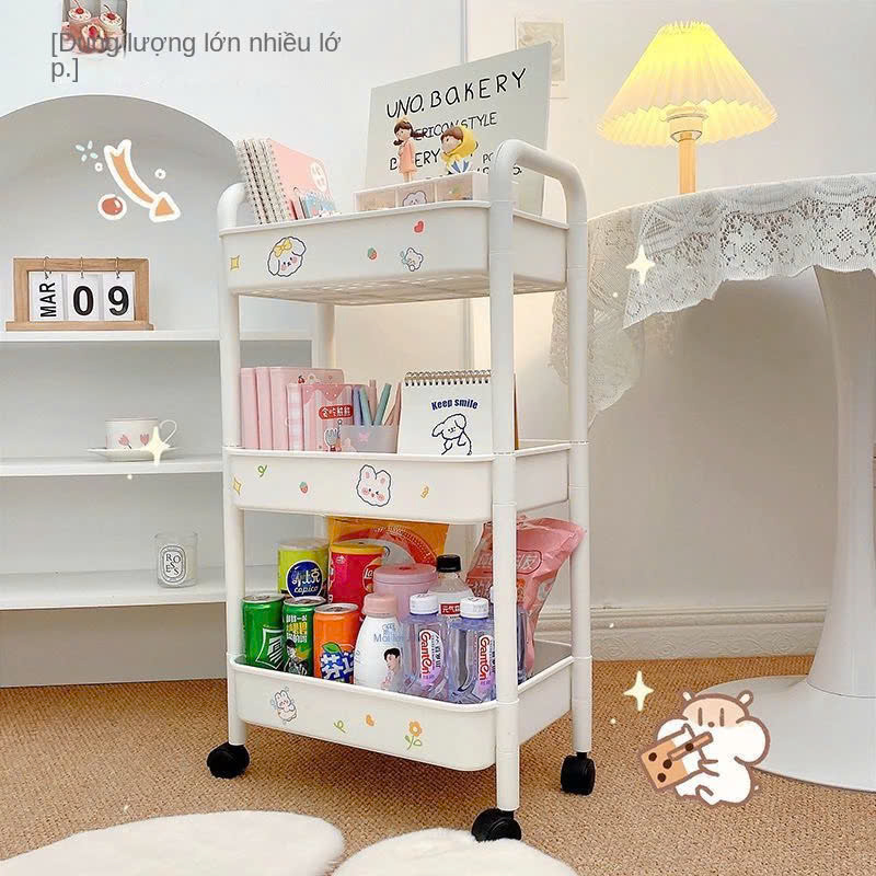 Kệ xe đẩy 3 tầng đựng đồ đa năng dễ thương