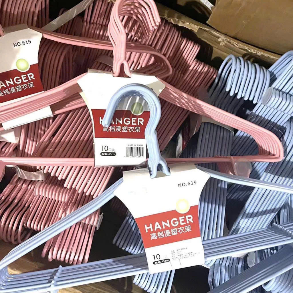 Set 10 móc treo quần áo nhôm màu pastel