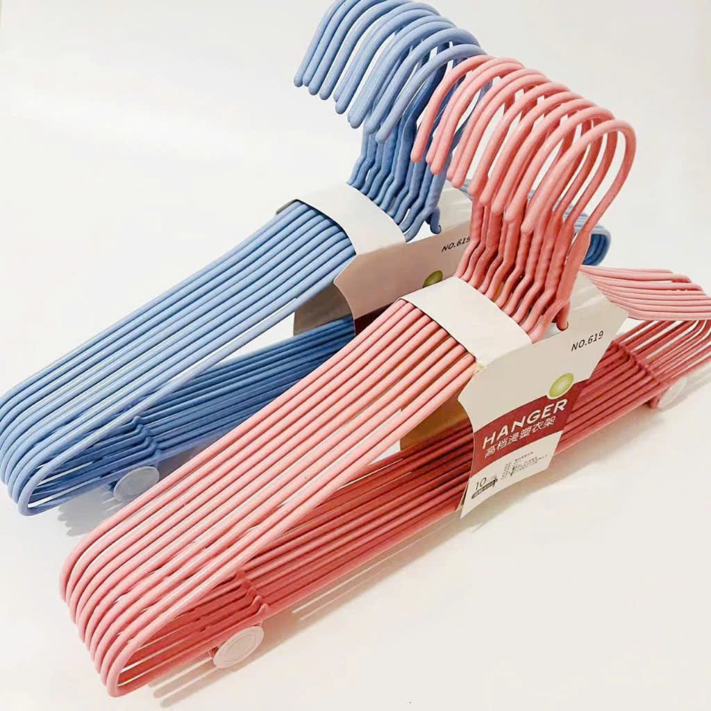 Set 10 móc treo quần áo nhôm màu pastel