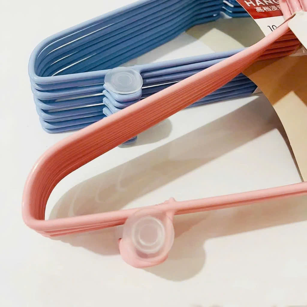 Set 10 móc treo quần áo nhôm màu pastel