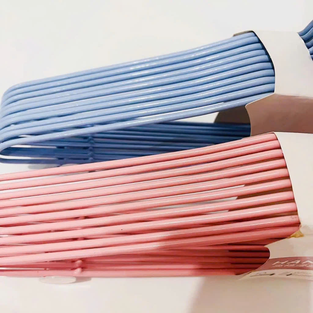 Set 10 móc treo quần áo nhôm màu pastel