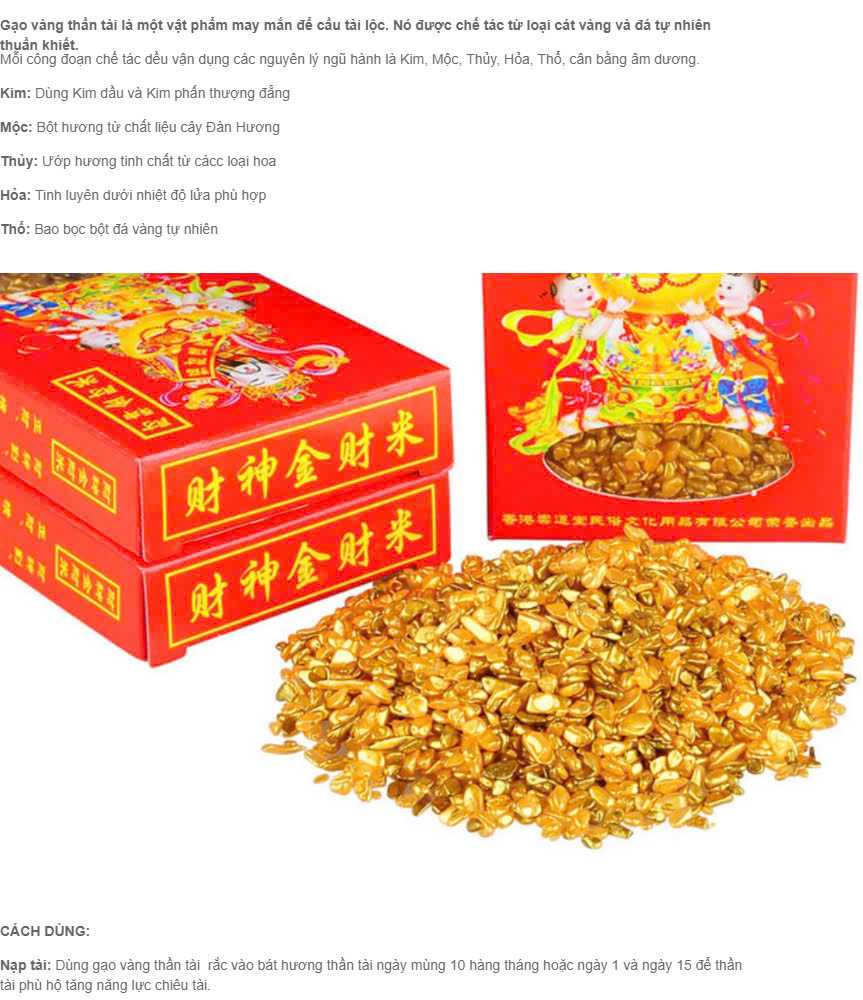 Hộp gạo vàng thần tài phong thuỷ chiêu tài lộc