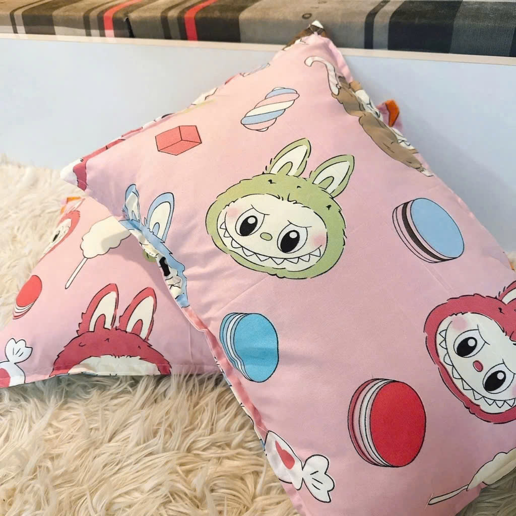 Cặp gối Cotton Poly hoạt hình dễ thương siêu hot