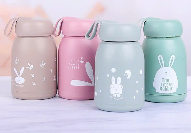 Bình đựng nước giữ nhiệt lõi thuỷ tinh bọc nhựa lúa mạch 320ml
