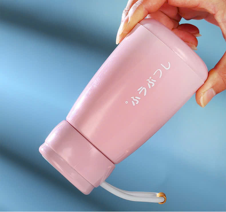 Bình Thủy Tinh Đựng Nước Chữ NHẬT BẢN 340ml Có Quai Đeo