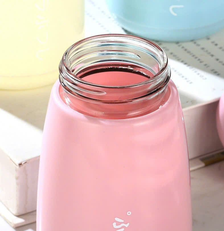 Bình Thủy Tinh Đựng Nước Chữ NHẬT BẢN 340ml Có Quai Đeo