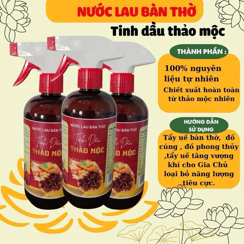 Nước Ngũ Hương Lau Bàn Thờ 500ml Tinh Dầu Thảo Mộc