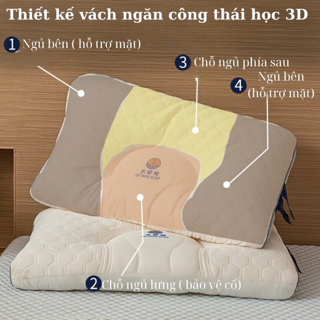 Gối ngủ massage 3D kim cương chống đau mỏi vai gáy