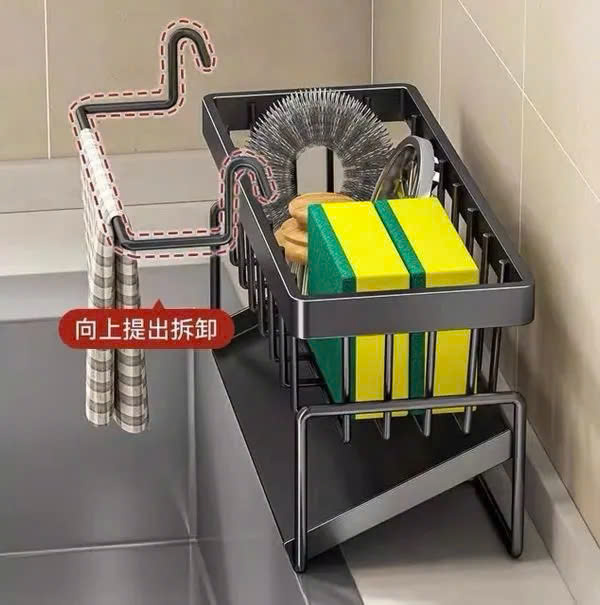 Giá để đồ rửa chén có khay hứng nghiêng nước chất liệu thép không gỉ