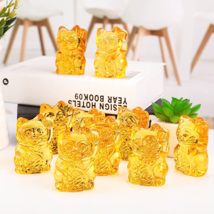 Mèo Thần Tài Pha Lê