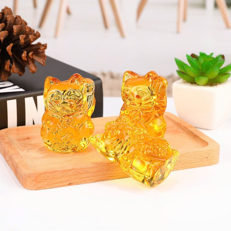 Mèo Thần Tài Pha Lê