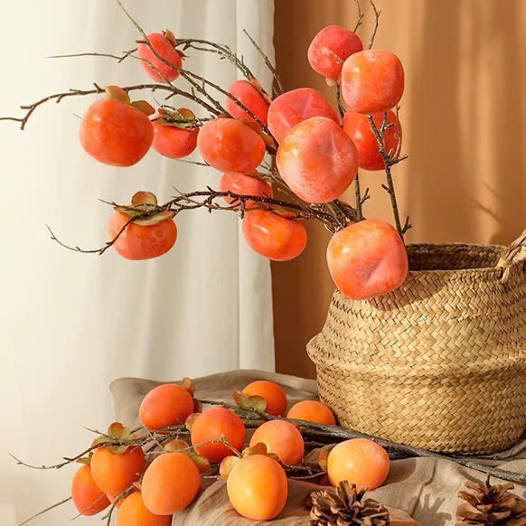 Cành hồng giả trang trí decor nhà cửa Tết