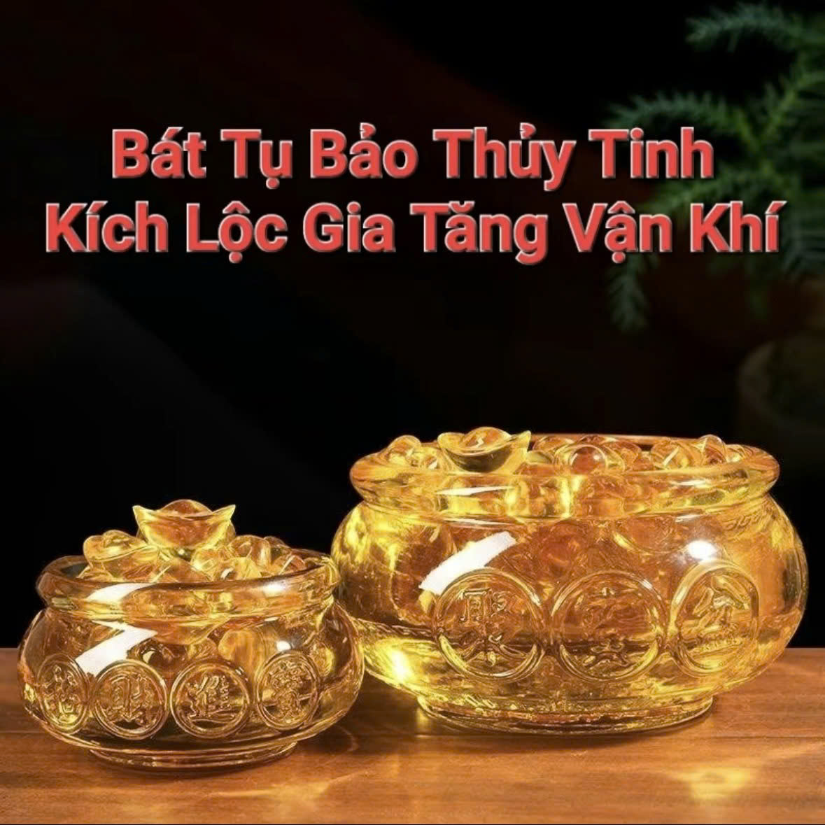 Bát tụ bảo pha lê 30 thỏi vàng