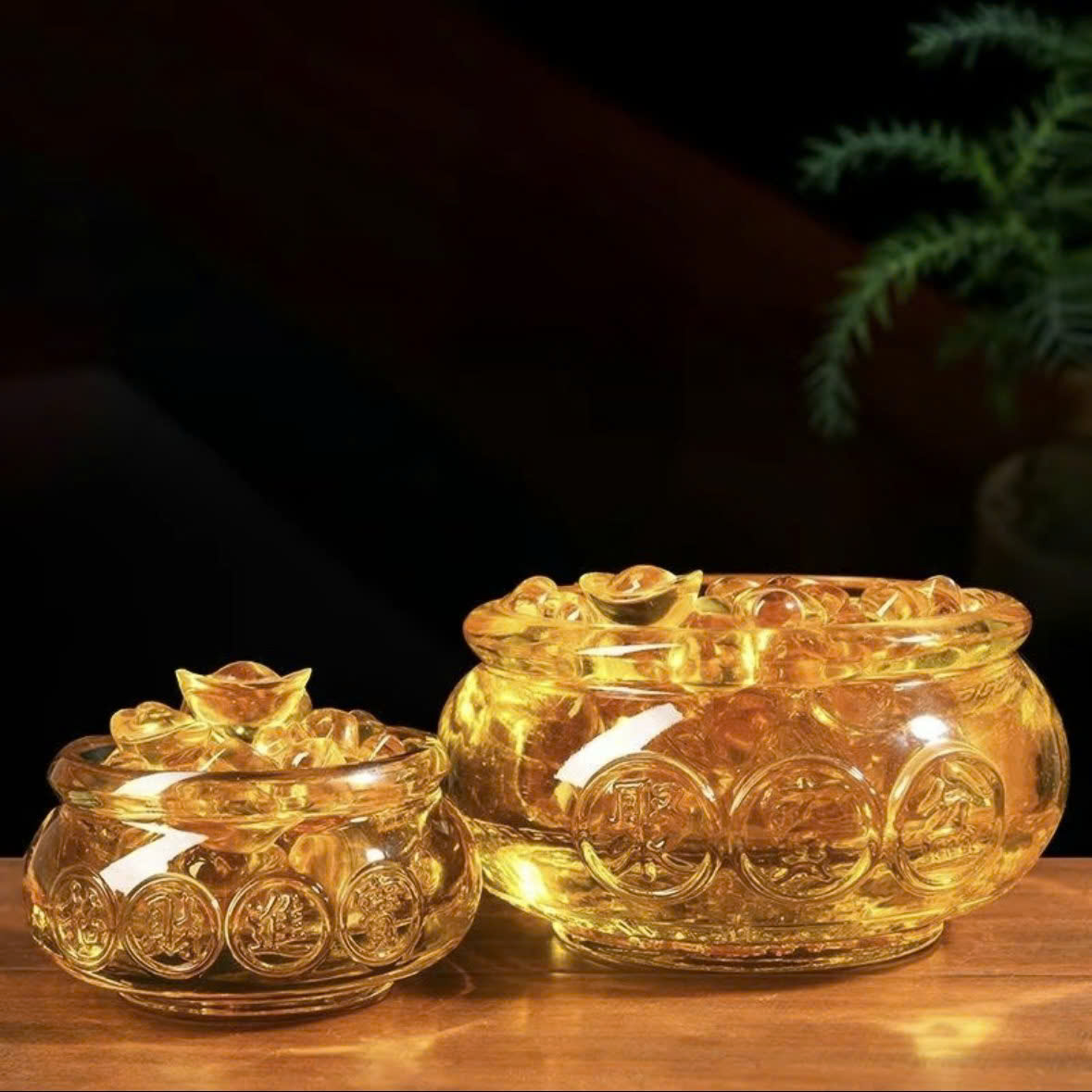 Bát tụ bảo pha lê 30 thỏi vàng