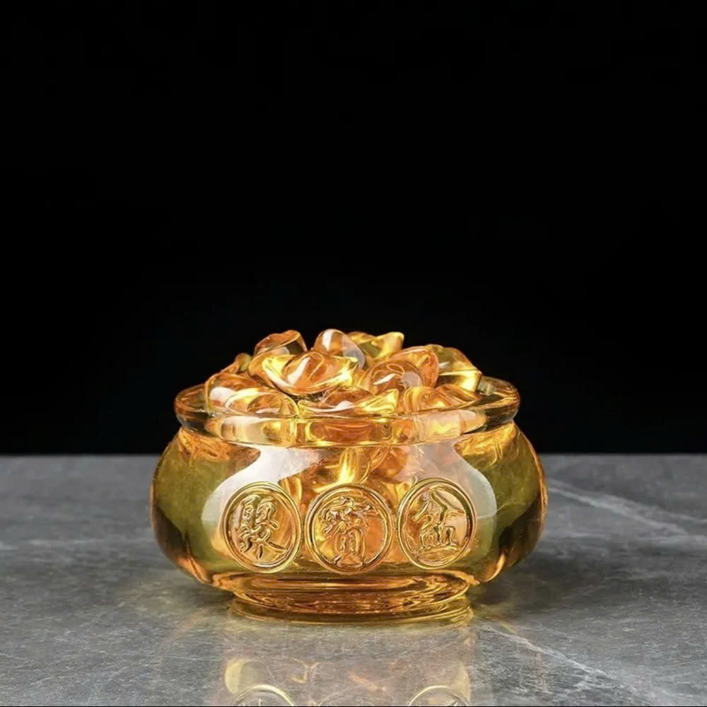 Bát tụ bảo pha lê 30 thỏi vàng