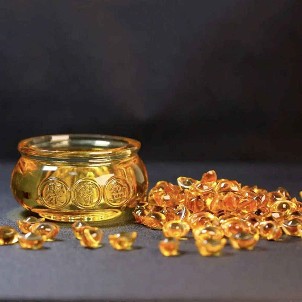 Bát tụ bảo pha lê 30 thỏi vàng