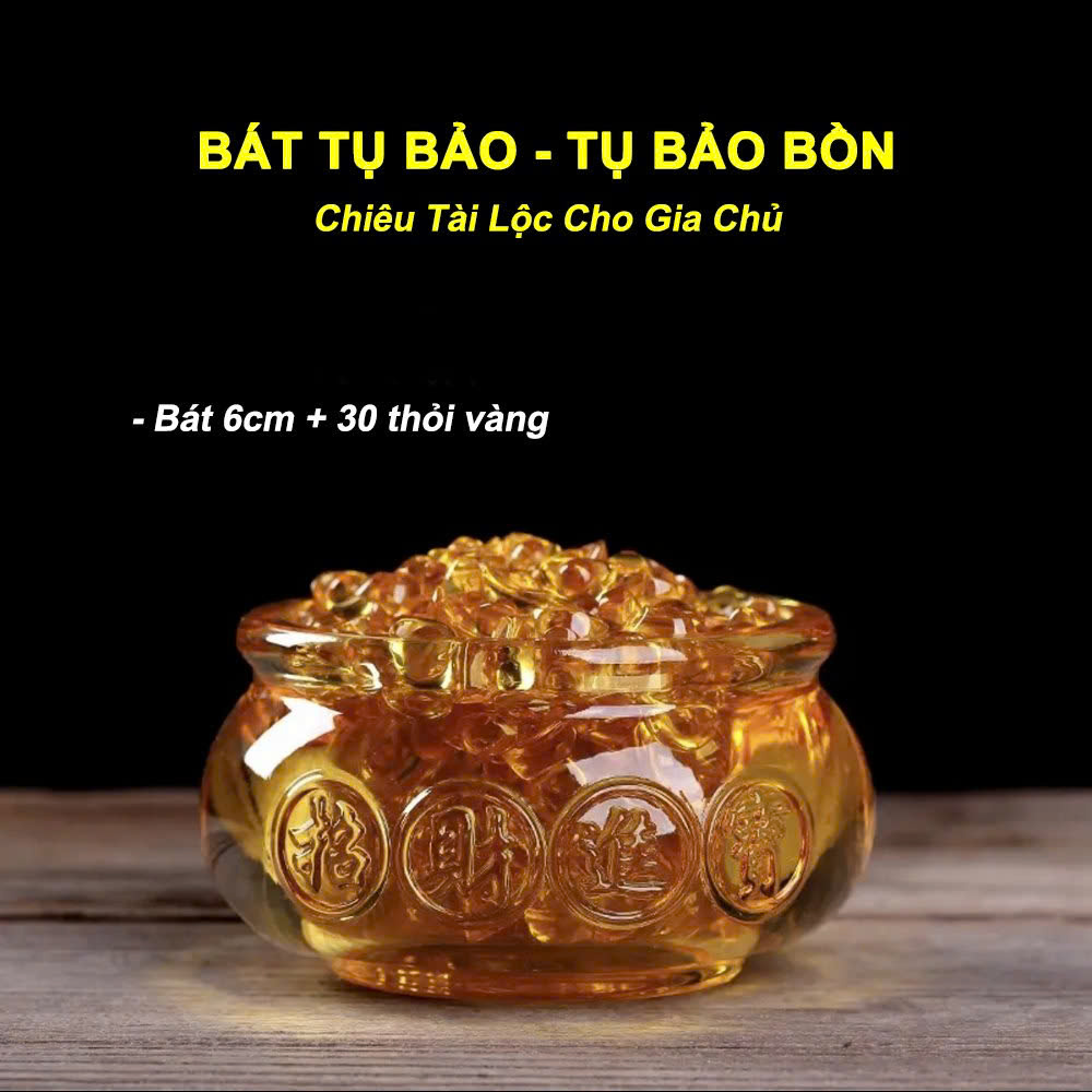 Bát tụ bảo pha lê 30 thỏi vàng
