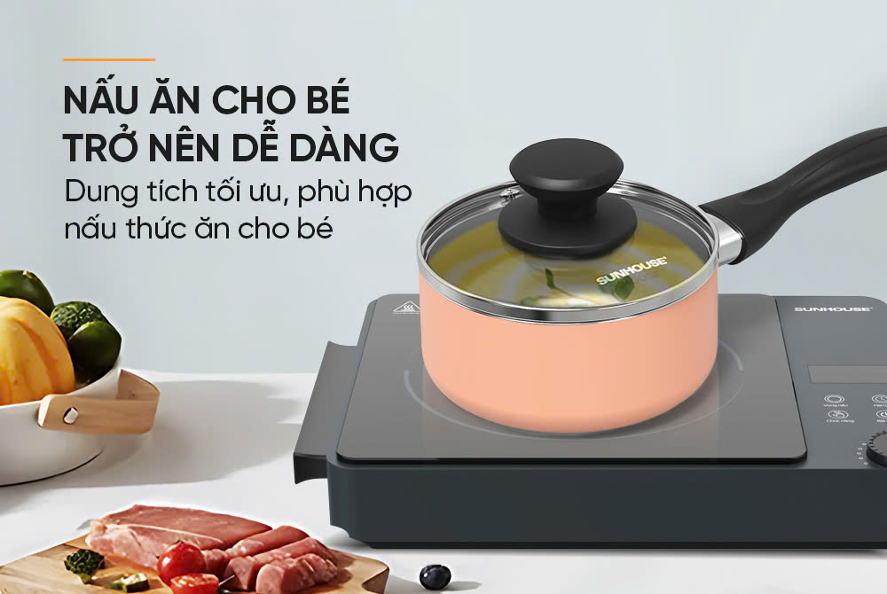 Bộ chảo quánh chống dính Sunhouse Baby SHG14BB