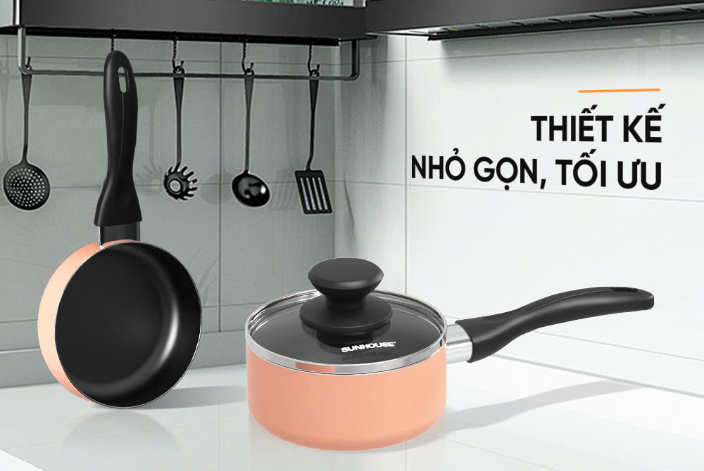Bộ chảo quánh chống dính Sunhouse Baby SHG14BB