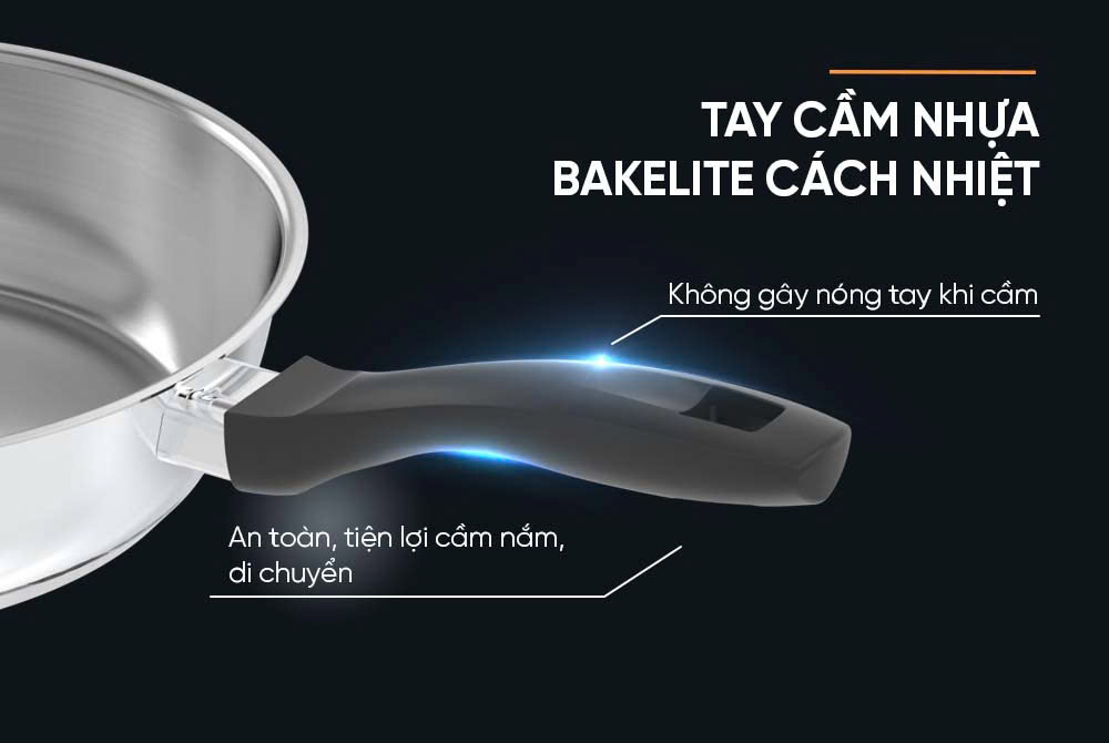 Chảo inox Impact Sunhouse ECO IN24M3