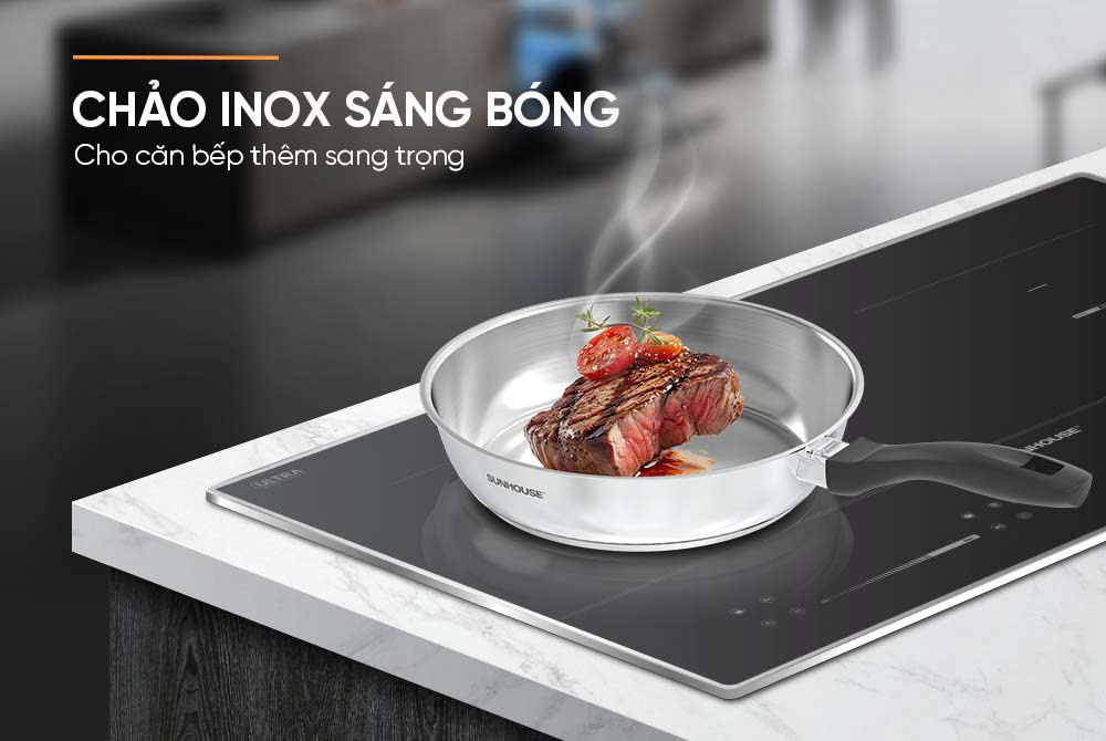Chảo inox Impact Sunhouse ECO IN24M3