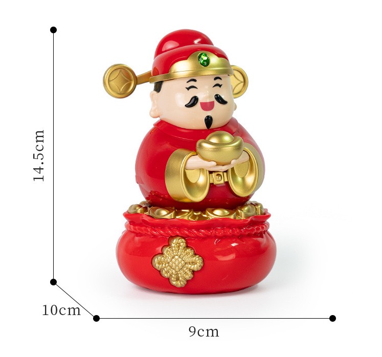 Thần tài cầm THỎI VÀNG tự động lắc gọi tài lộc may mắn