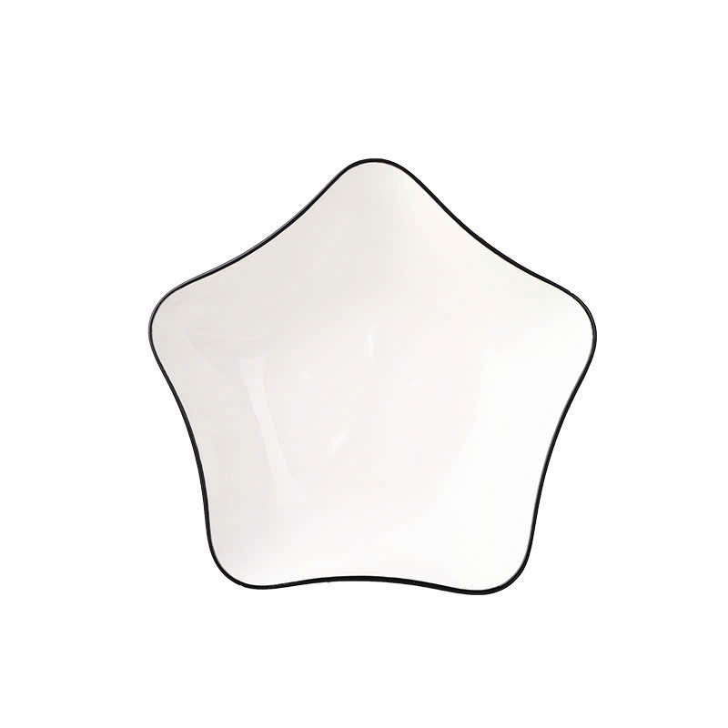 Đĩa sứ cao cấp viền đen bèo đơn giản sang trọng (T60)