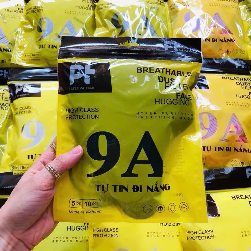 Thùng 100 gói khẩu trang 9A PT siêu chống nắng thiết kế ôm trọn mặt