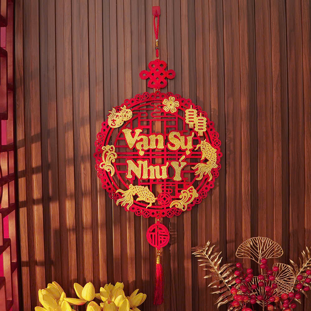 Khánh tròn treo tết Vạn Sự Như Ý